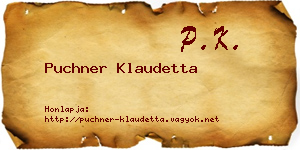 Puchner Klaudetta névjegykártya